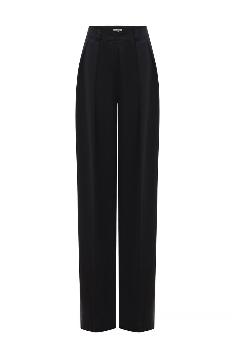 WIDE GRAPHITE BLACK TROUSERS