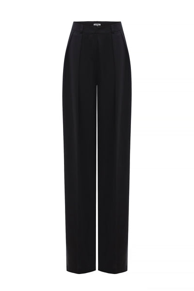 WIDE GRAPHITE BLACK TROUSERS – ANNAFOXY