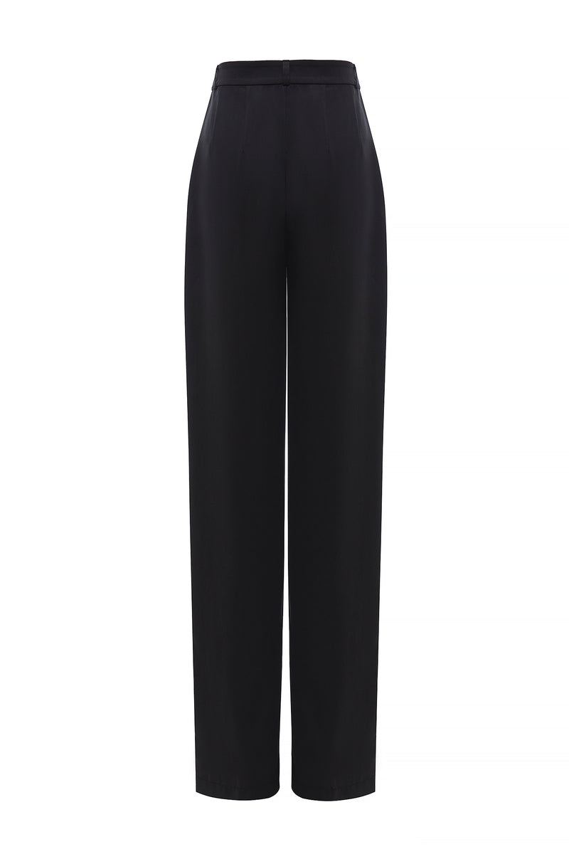 WIDE GRAPHITE BLACK TROUSERS