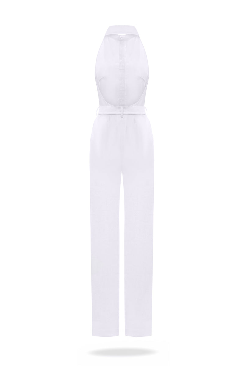 WHITE JUMPSUIT IN LINEN