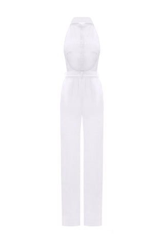 WHITE JUMPSUIT IN LINEN