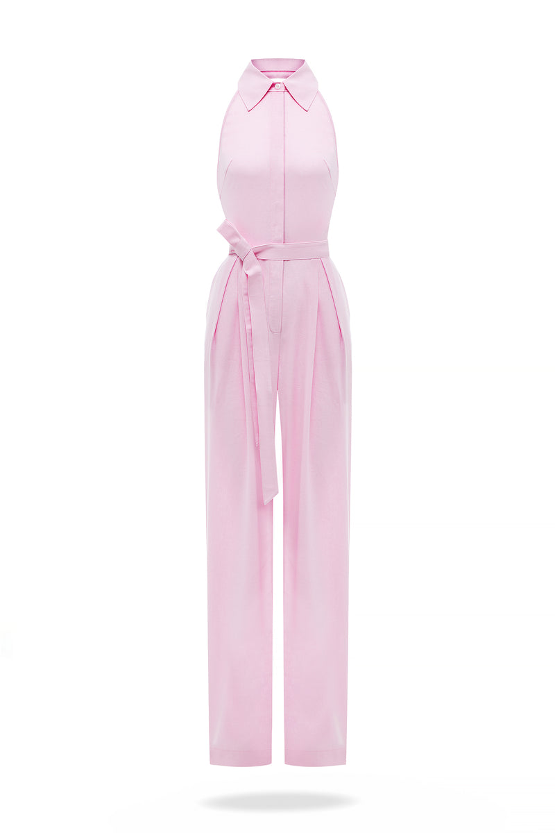 PINK JUMPSUIT IN LINEN