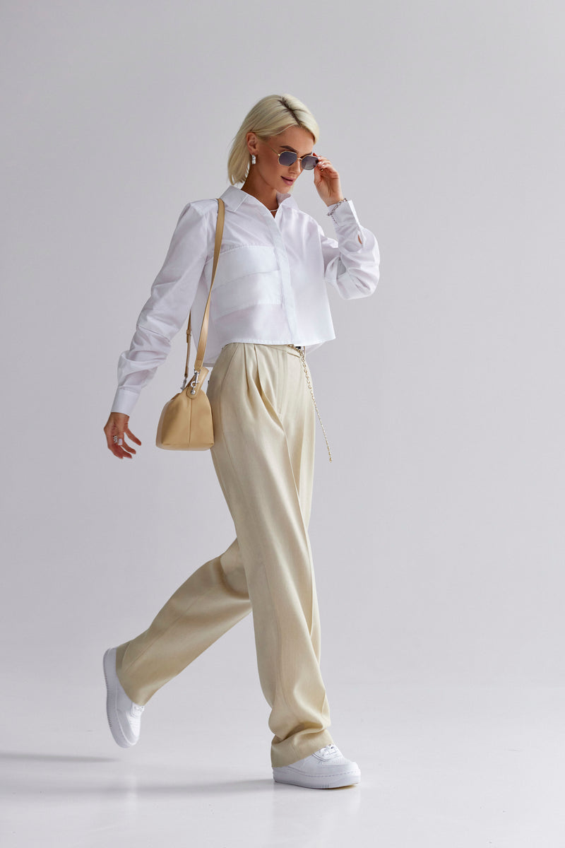 ANNI WHITE CROP SHIRT