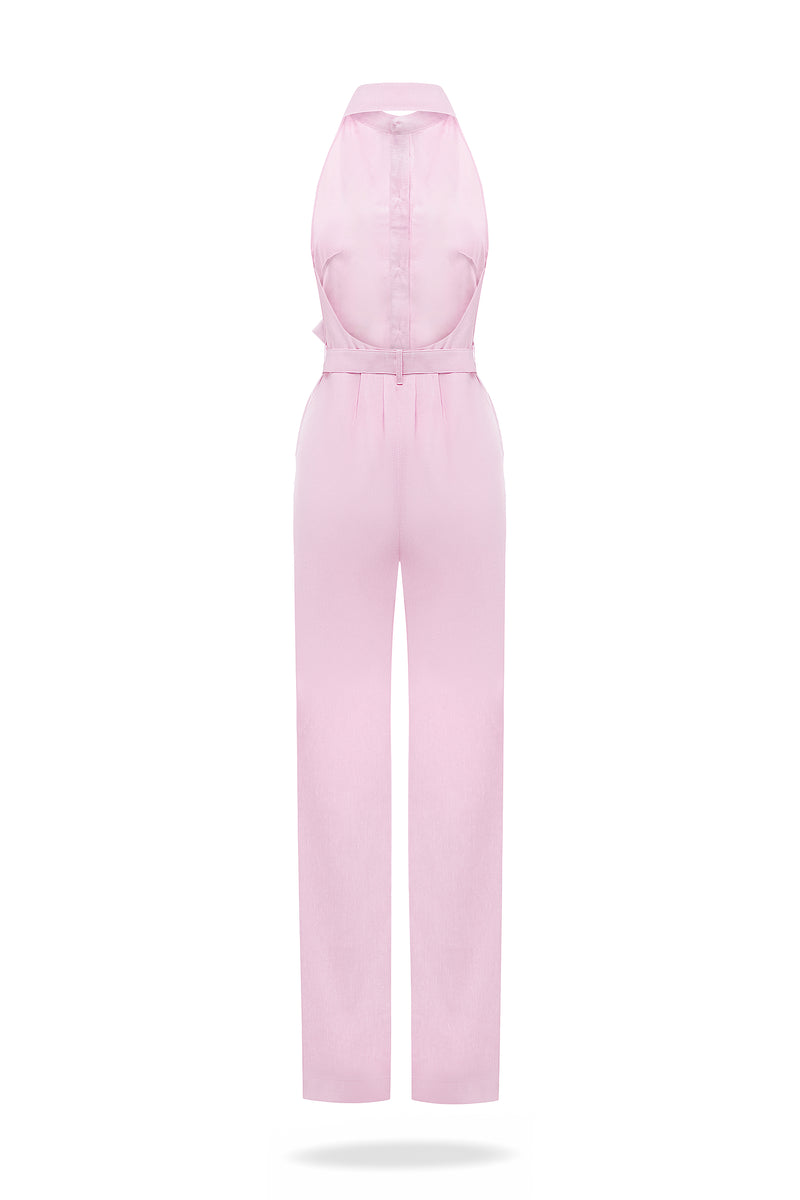 PINK JUMPSUIT IN LINEN