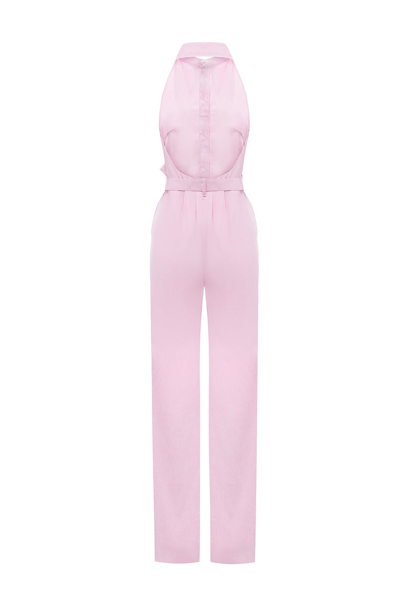 PINK JUMPSUIT IN LINEN