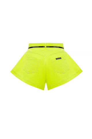 LEILA FRESH GREEN JEANS SHORTS