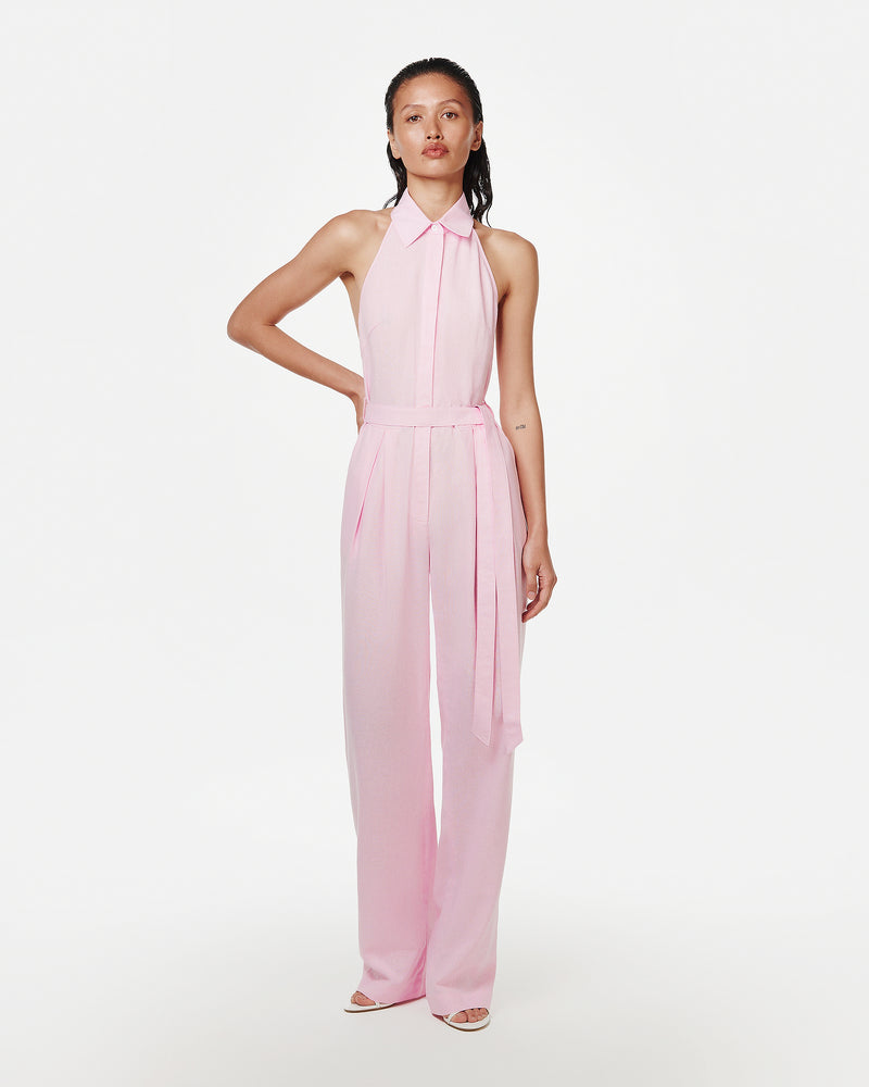 PINK JUMPSUIT IN LINEN