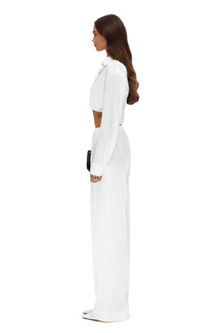 AMELIA BLANC SILK LACE TROUSERS