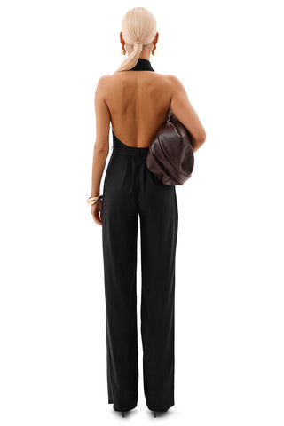 BLACK JUMPSUIT IN LINEN