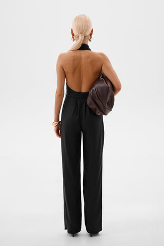 BLACK JUMPSUIT IN LINEN