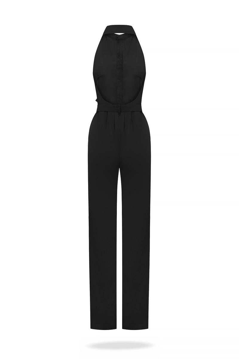 BLACK JUMPSUIT IN LINEN
