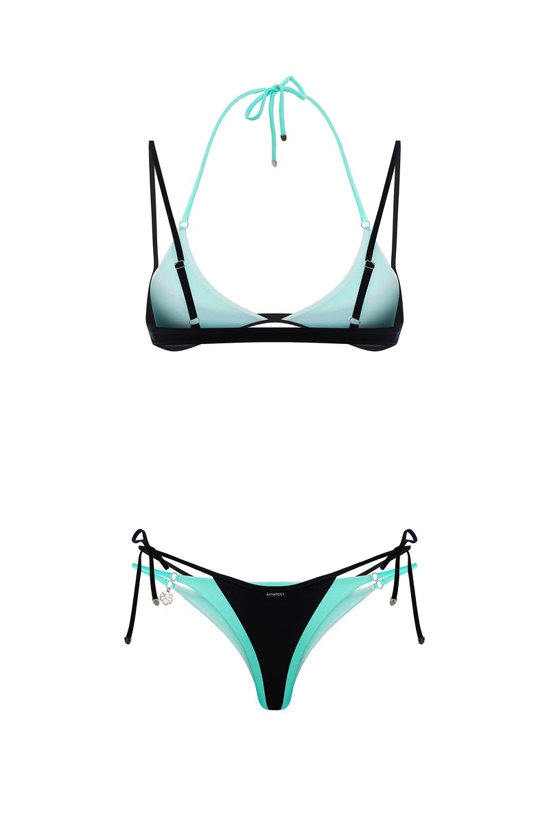 DOUBLE LAYER SET AQUA | BLACK
