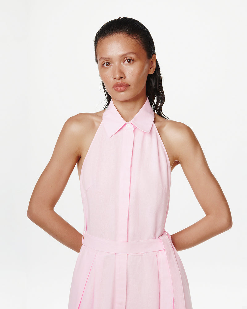 PINK JUMPSUIT IN LINEN