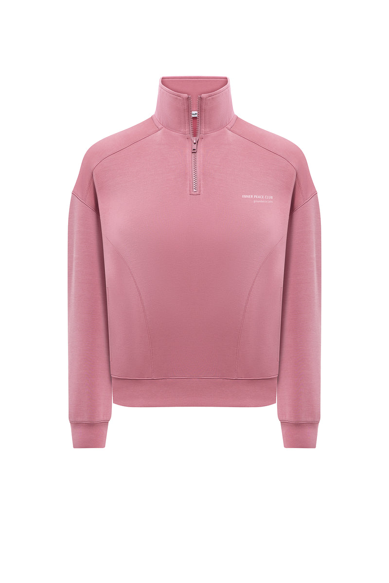 CALME DUSTY ROSE HALF-ZIP