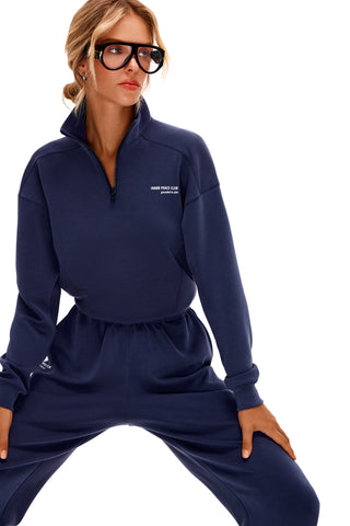CALME NAVY BLUE HALF-ZIP