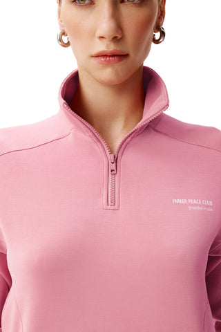 CALME DUSTY ROSE HALF-ZIP