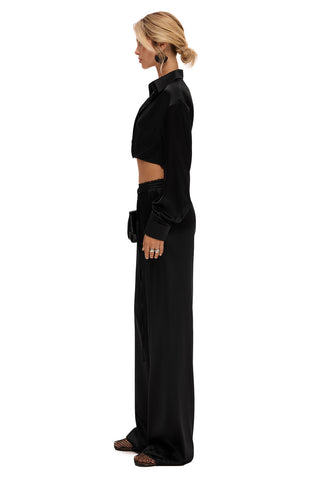 AMELIA NOIR SILK LACE BLOUSE