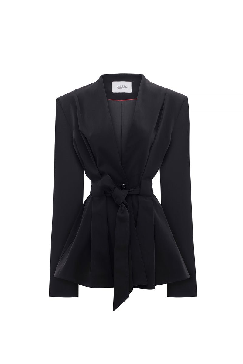 NOIR LONG BELTED BLAZER