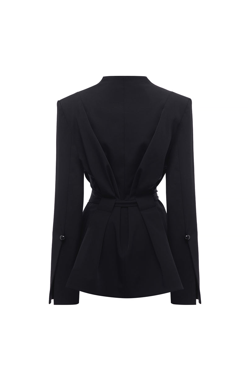 NOIR LONG BELTED BLAZER
