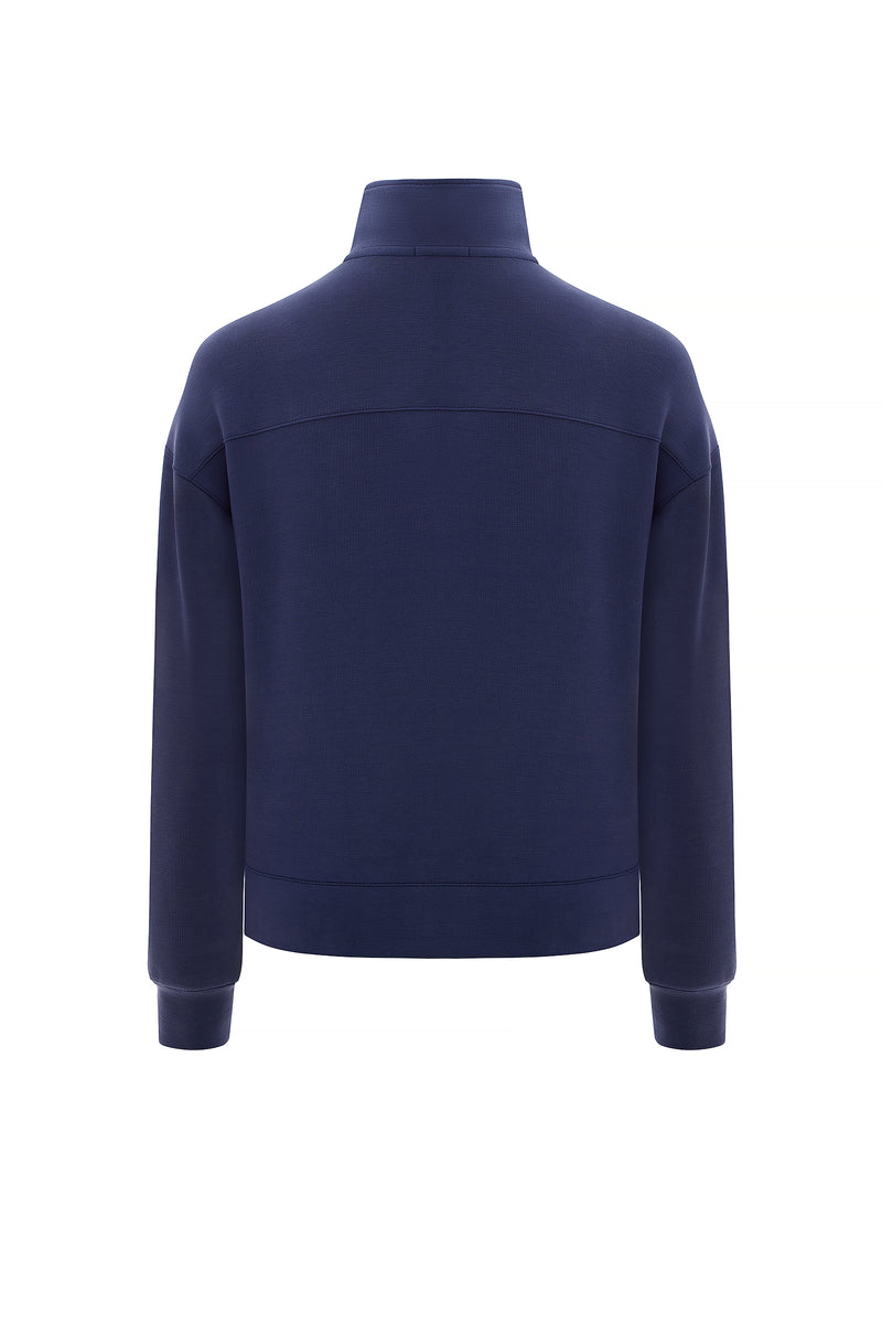 CALME NAVY BLUE FULL-ZIP