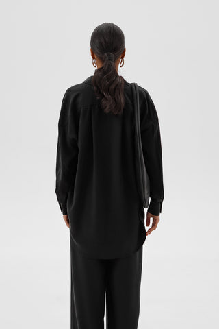 OVERSIZE GRAPHITE BLACK SHIRT