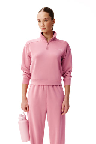 CALME DUSTY ROSE HALF-ZIP