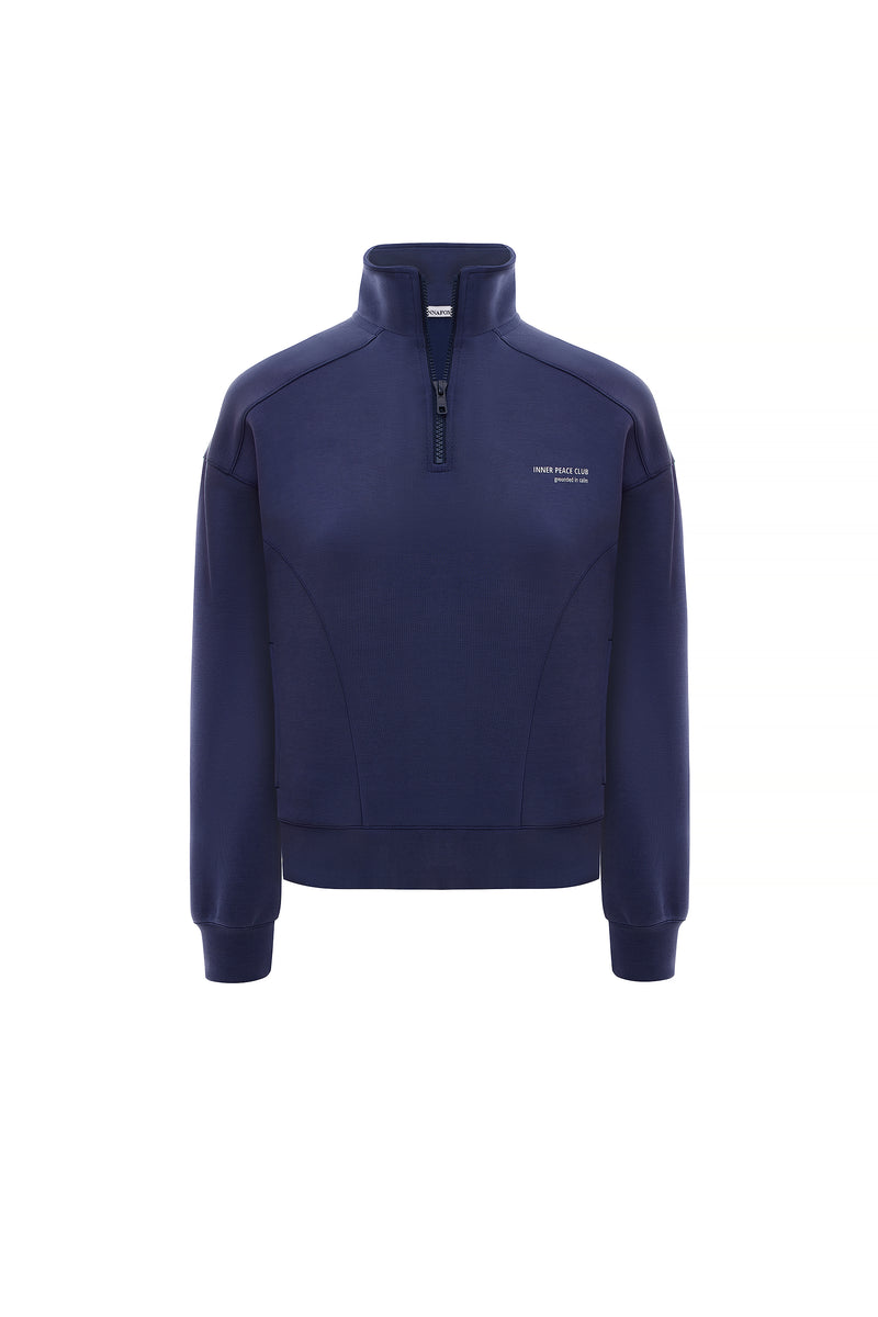 CALME NAVY BLUE HALF-ZIP