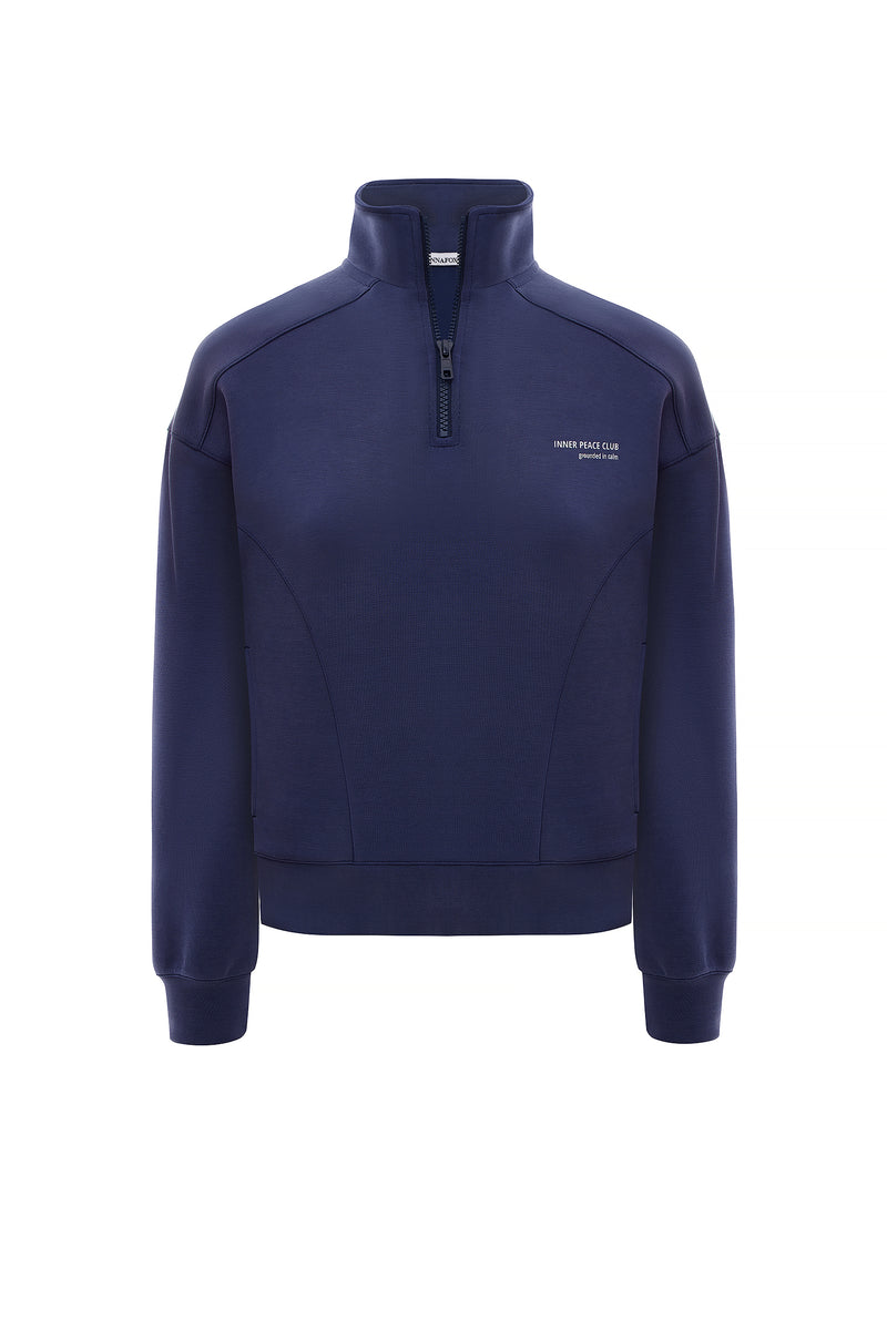 CALME NAVY BLUE HALF-ZIP