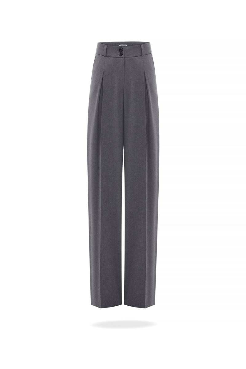 GELSO PLEATED TROUSERS - GREY
