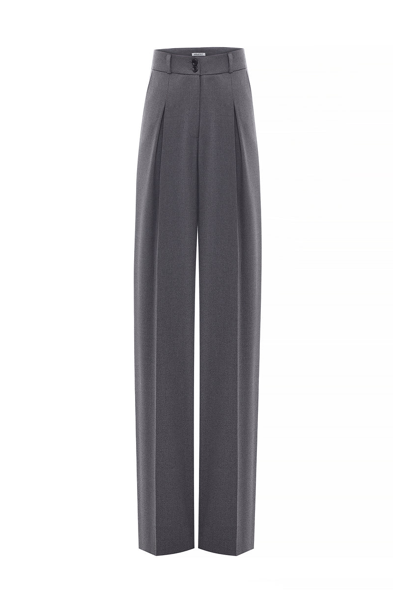 GELSO PLEATED TROUSERS - GREY