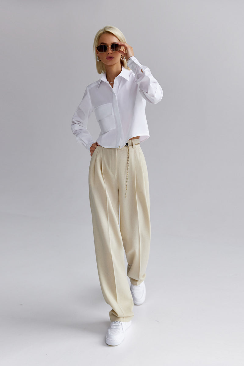 ANNI WHITE CROP SHIRT