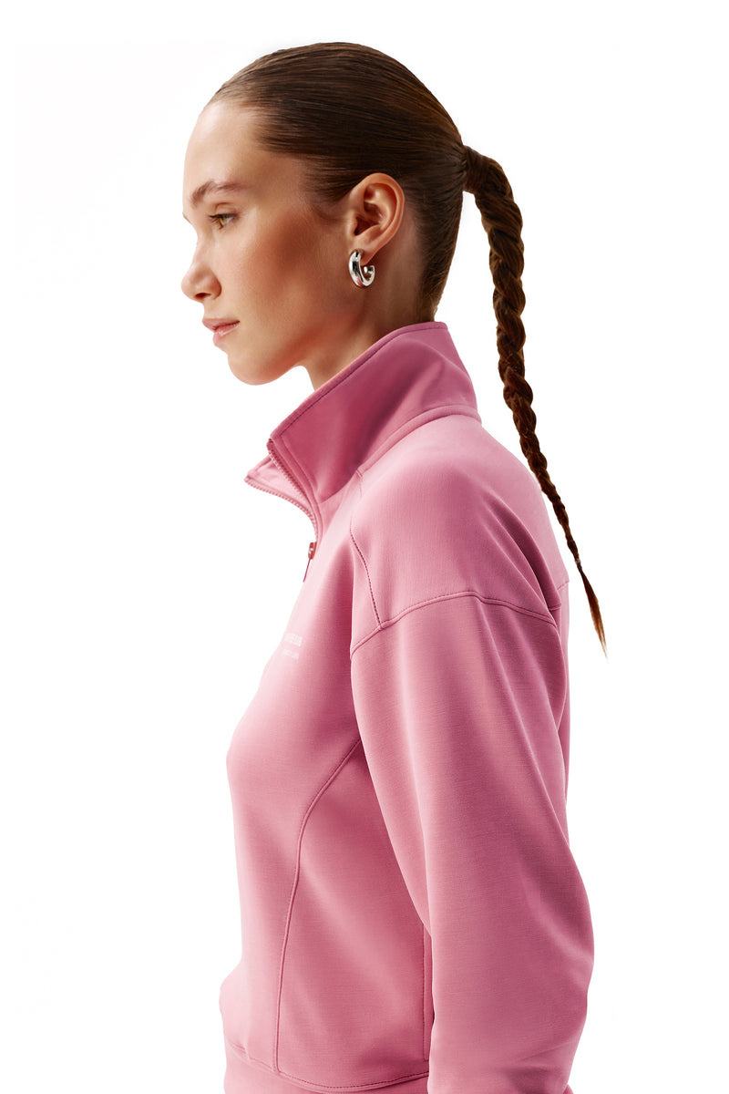 CALME DUSTY ROSE HALF-ZIP