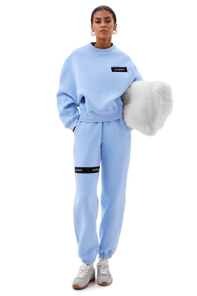 OVERSIZE BLUE CASUAL JOGGERS