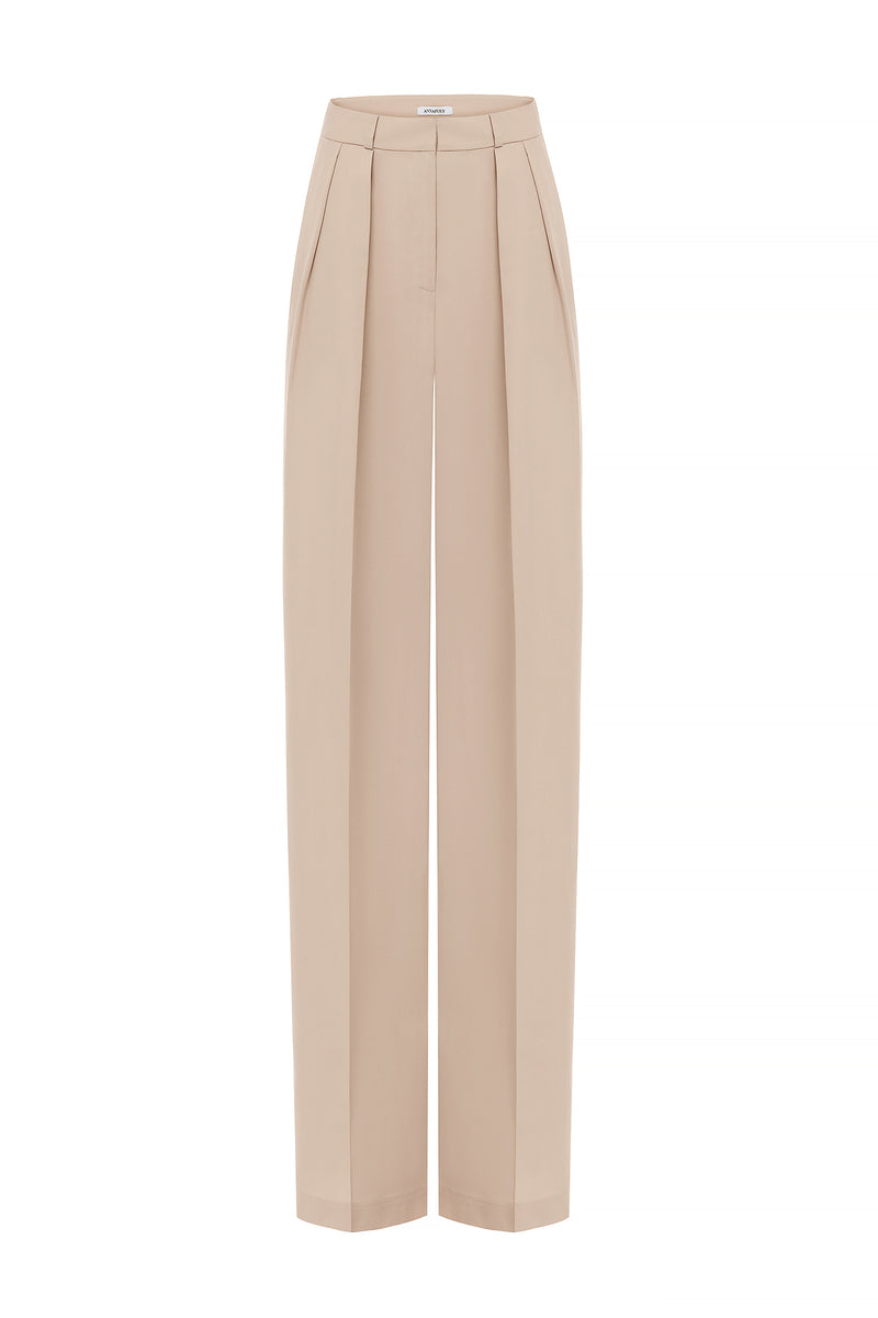 WIDE BEIGE TROUSERS