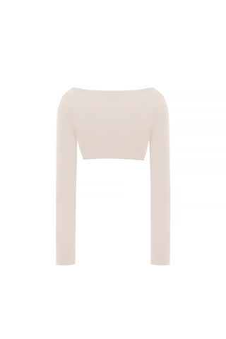 FLUX CROPPED LONG BEIGE TOP