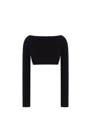 FLUX CROPPED LONG NOIR TOP