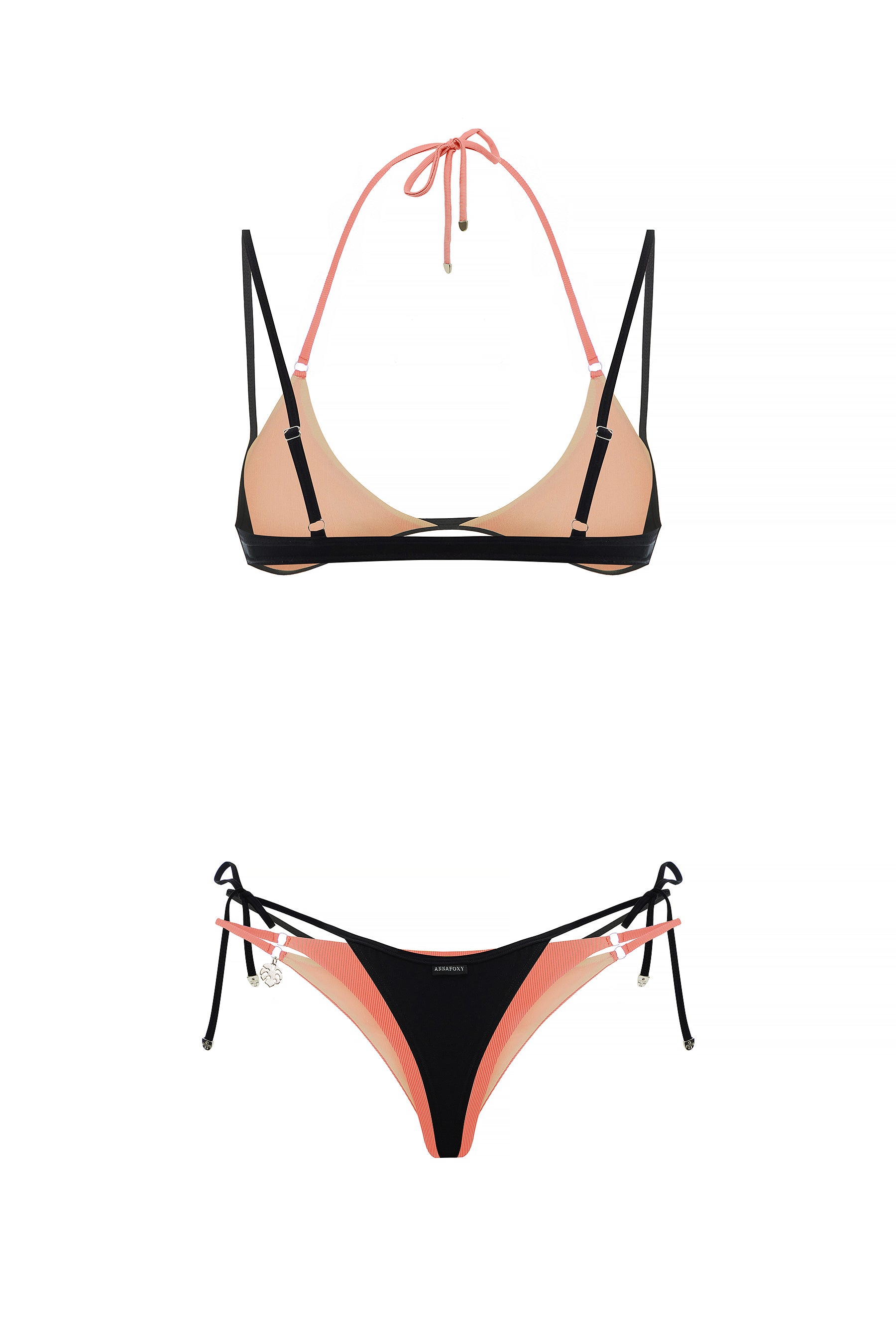 DOUBLE LAYER SET CORAL BLACK – ANNAFOXY