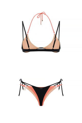 DOUBLE LAYER SET CORAL | BLACK