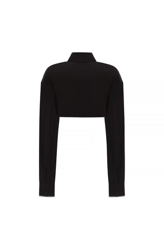 AMELIA NOIR SILK LACE BLOUSE