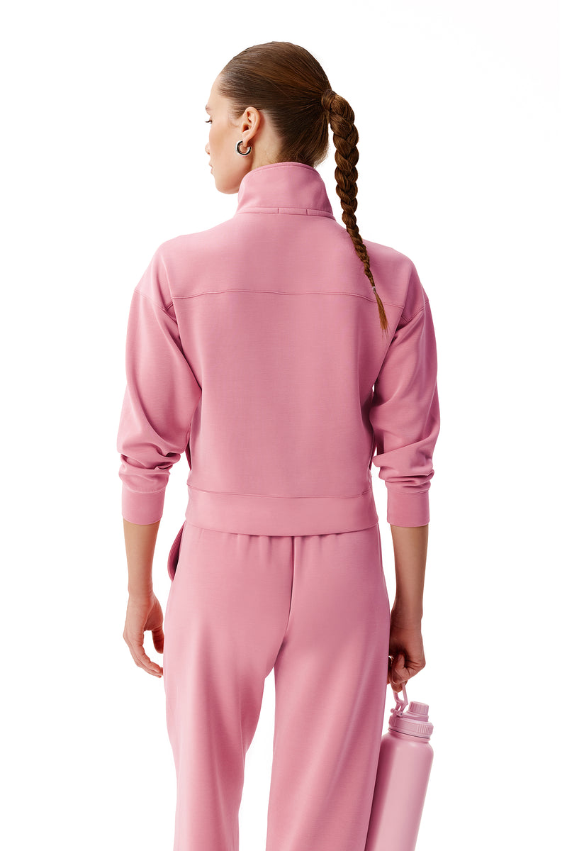 CALME DUSTY ROSE HALF-ZIP