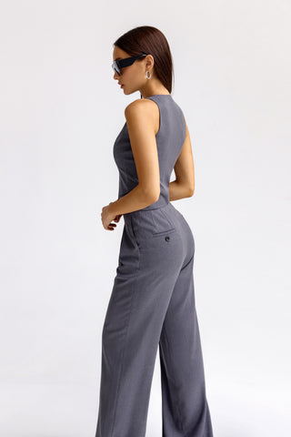 GELSO PLEATED TROUSERS - GREY
