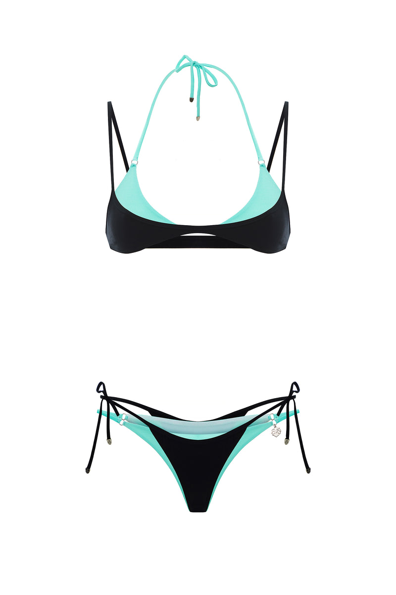 DOUBLE LAYER SET AQUA | BLACK