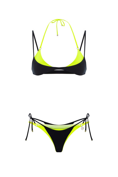DOUBLE LAYER SET NEON | BLACK | Bikini Set – ANNAFOXY