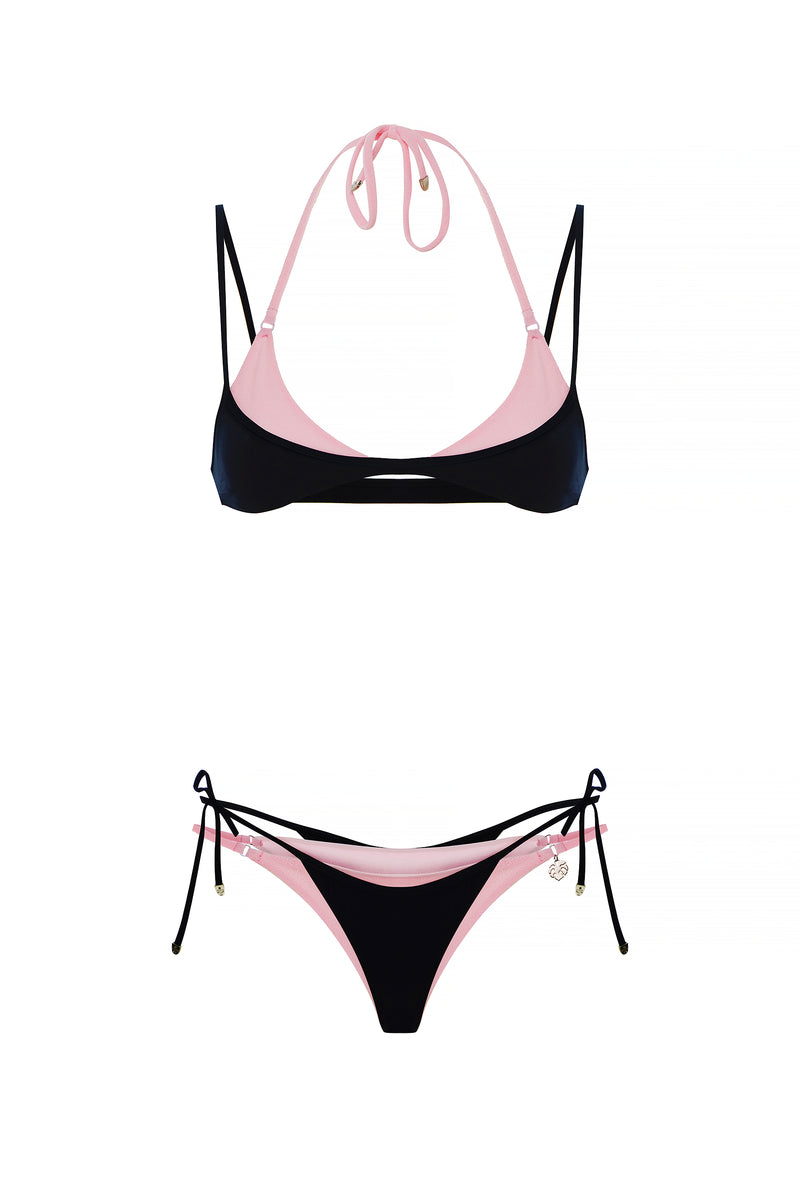 DOUBLE LAYER SET SOFT PINK | BLACK