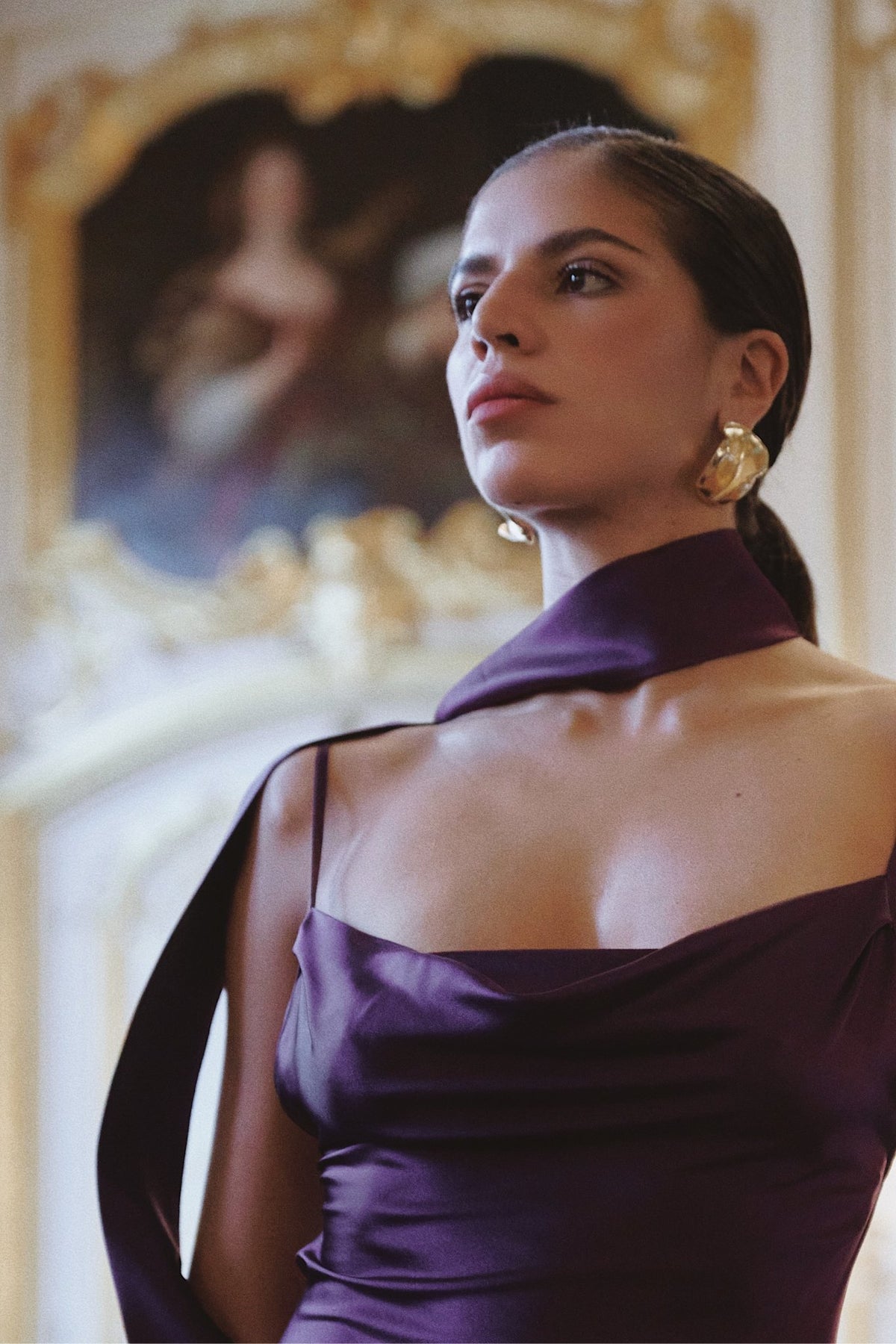 Plum silk maxi dress