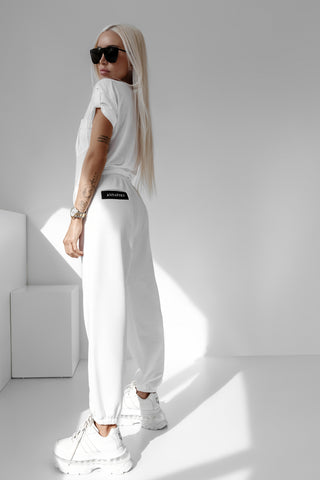 WHITE CASUAL JOGGERS