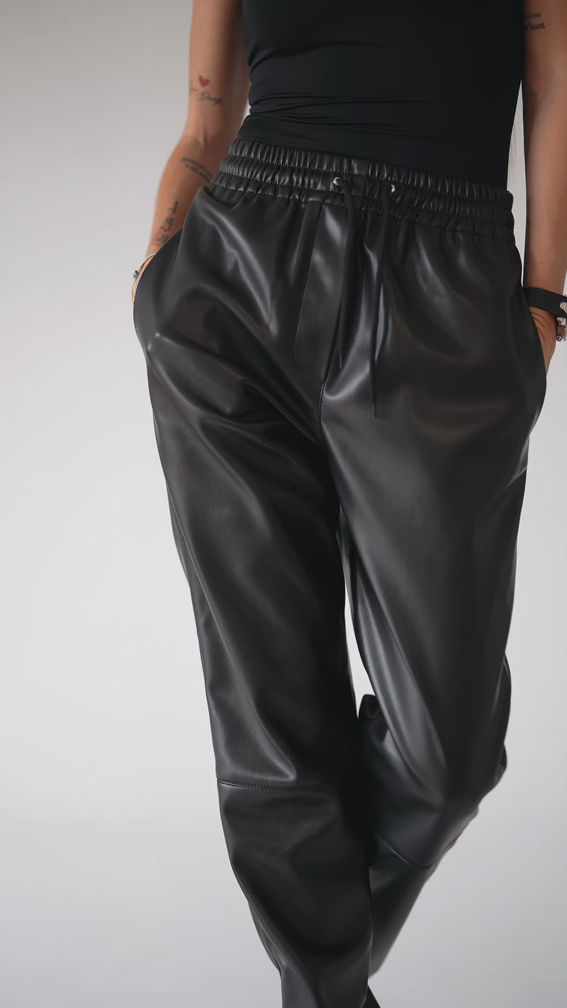 OVERSIZE VEGAN LEATHER JOGGERS