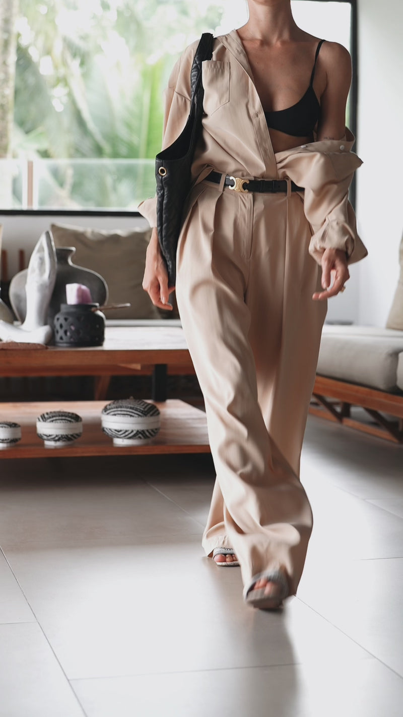 WIDE BEIGE TROUSERS