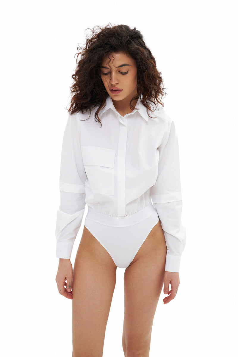 WHITE SHIRT BODYSUIT
