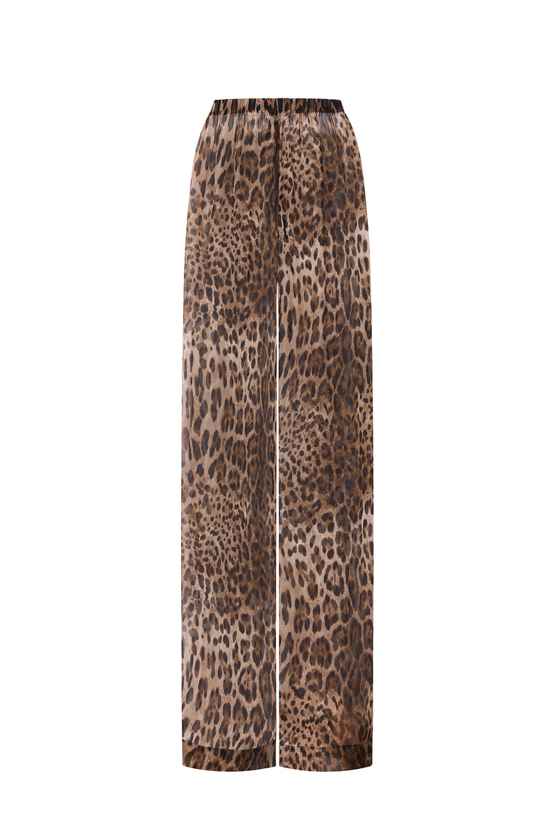 NYX LEOPARD SILK TROUSERS